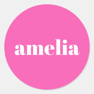 Adesivo Redondo Monograma Rosa Quente