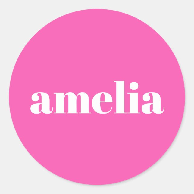 Adesivo Redondo Monograma Rosa Quente (Frente)