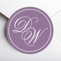 Monograma Roxo Empoeirado Branco Caligrafia 2 Inic