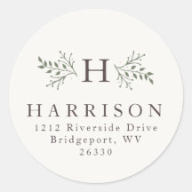 Monograma russo Endereço de regresso de Natal