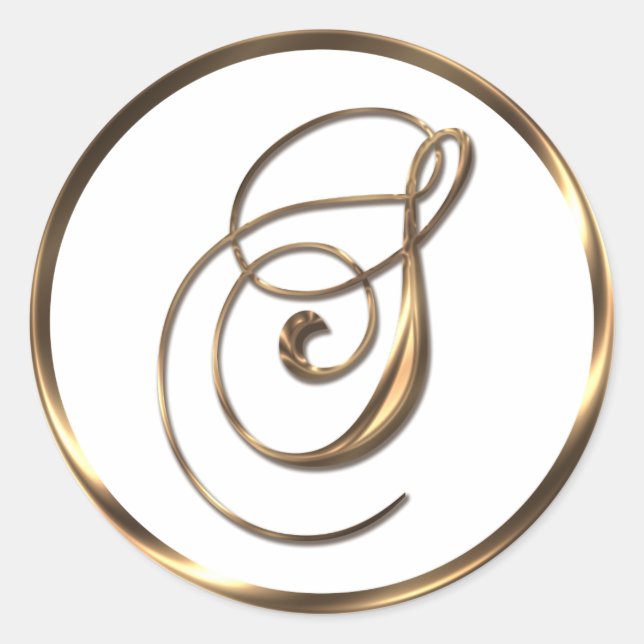 Adesivo Redondo Monograma S Faux Bronze (Frente)