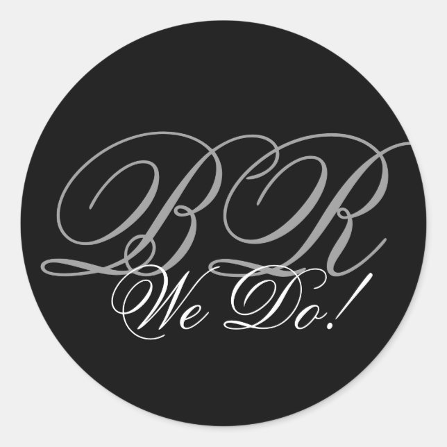 Adesivo Redondo Monograma - Selo de Convite! (Frente)