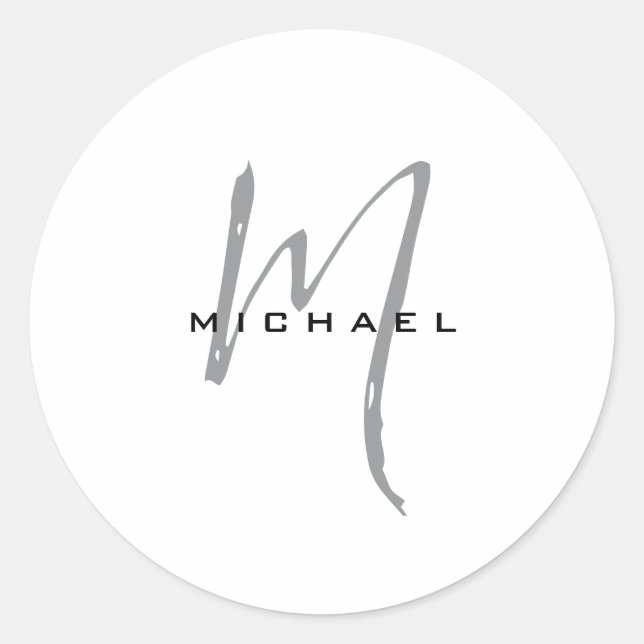 Adesivo Redondo Monograma Seu Nome Especial Adorado (Frente)