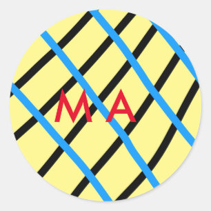 Adesivo Redondo Monograma simples adicione a letra do seu nome hom