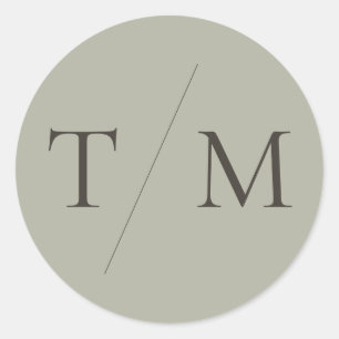 Adesivo Redondo Monograma Simples Moderno Mistura e Casamento