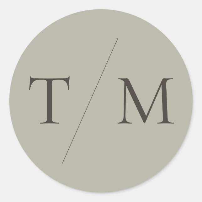 Adesivo Redondo Monograma Simples Moderno Mistura e Casamento (Frente)