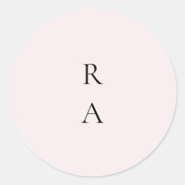 Adesivo Redondo Monograma Simples Pálido Blush Solid Background