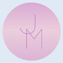 Adesivo Redondo Monograma Sobreposto Único | Rosa Lavanda Suave