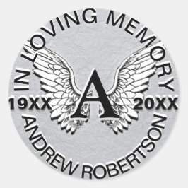 Adesivo Redondo Monograma Sticker Silver