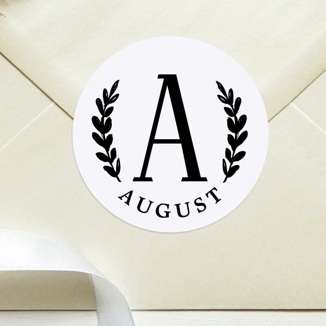 Adesivo Redondo Monograma Unisex (Criador carregado)