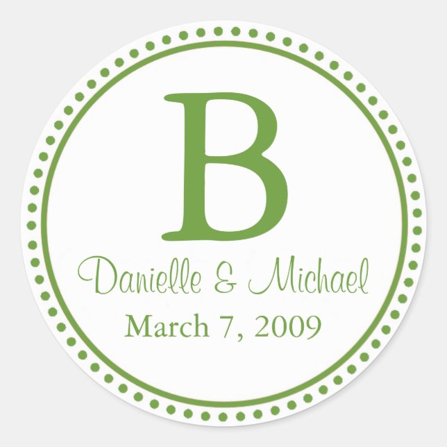 Adesivo Redondo Monograma Verde (Frente)