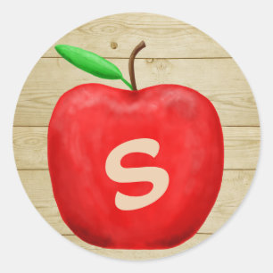 Adesivo Redondo Monograma vermelho de Apple