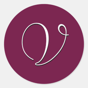 Adesivo Redondo Monograma - Vinheta de Convite Personalizável