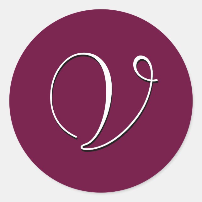 Adesivo Redondo Monograma - Vinheta de Convite Personalizável (Frente)