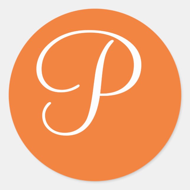 Adesivo Redondo Monograma Vinheta Monograma de Casamento de Selo (Frente)