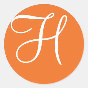 Adesivo Redondo Monograma Vinheta Monograma de Casamento de Selo