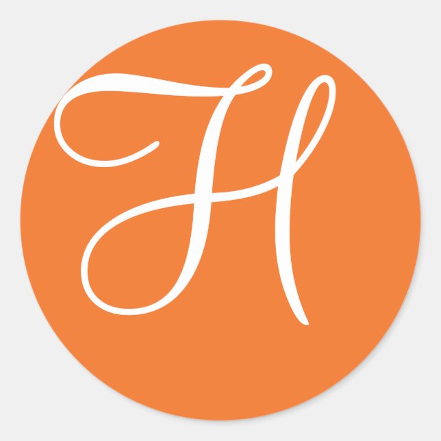 Adesivo Redondo Monograma Vinheta Monograma de Casamento de Selo (Frente)