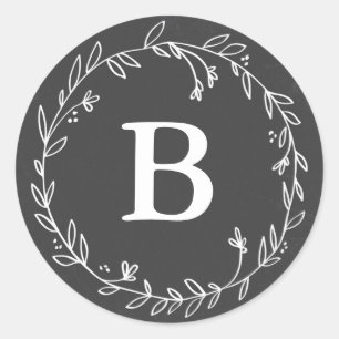 Adesivo Redondo Monograma — Vinhetas de fundo