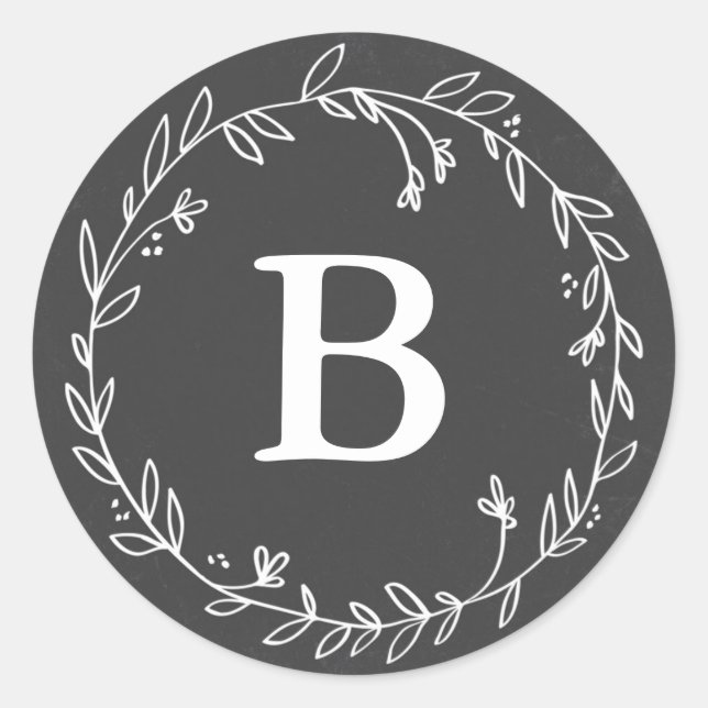 Adesivo Redondo Monograma — Vinhetas de fundo (Frente)