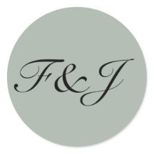 Monograma Vintage Pastel Sage Casamento Verde