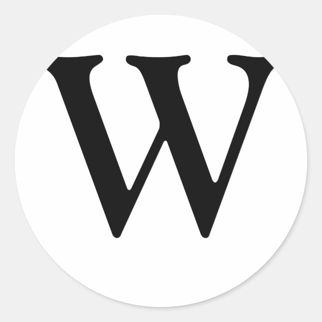 Adesivo Redondo Monograma W Sticker (Frente)