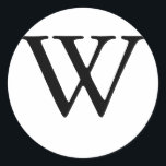 Adesivo Redondo Monograma W Sticker<br><div class="desc">Os presentes monográficos têm uma enorme seleção de selos de correio USPS personalizáveis, autocolantes de envelope, cartões de saudação, camisetas, chapéus, botões, ímãs e muito mais. Estes monogramas são excelente de enviar convites para casamento, Convites de festas de aniversário, anúncios de graduação, e festas de aniversário surpresa apenas para citar...</div>