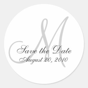 Adesivo Redondo Monograma Wedding Save the Date Seal Sticker