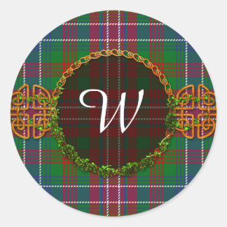 Adesivo Redondo Monograma Wilson Tartan