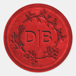 Adesivo Redondo Monograma Wreath Wedx Seal