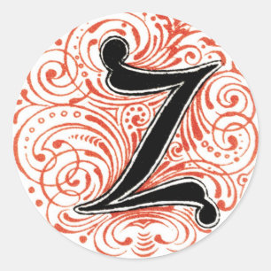 Adesivo Redondo Monograma "Z" em vermelho - Sticker
