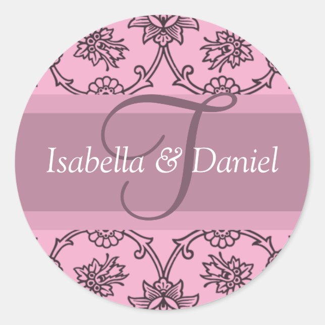 Adesivo Redondo Monogramas Envelope Seals - Letra T (Frente)