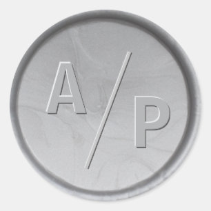 Adesivo Redondo Monogramas Injetáveis Vinheta de Cola de Cera Prat