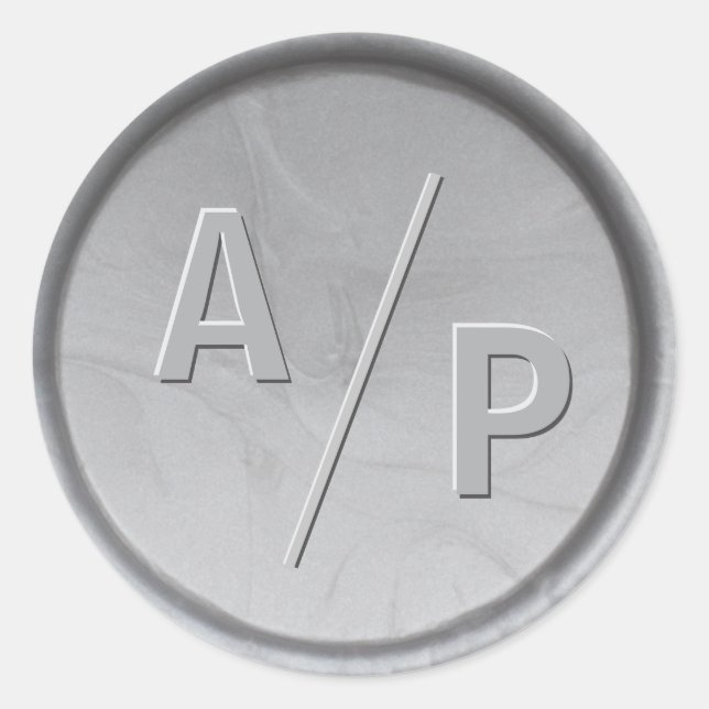 Adesivo Redondo Monogramas Injetáveis Vinheta de Cola de Cera Prat (Frente)