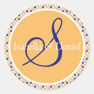 Adesivo Redondo Monogramas S Vinhetas De Casamento