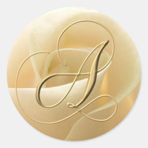 Adesivo Redondo Monogramas Stickers - letra A