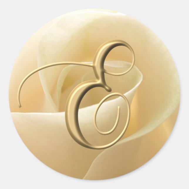 Adesivo Redondo Monogramas Stickers - letra E (Frente)