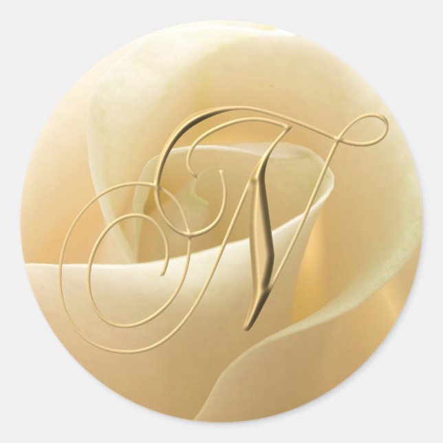 Adesivo Redondo Monogramas Stickers - letra N (Frente)