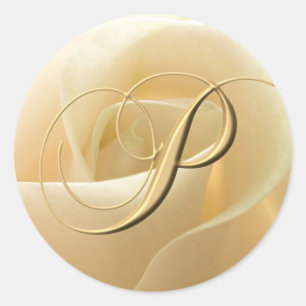 Adesivo Redondo Monogramas Stickers - letra P