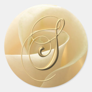 Adesivo Redondo Monogramas Stickers - letra S