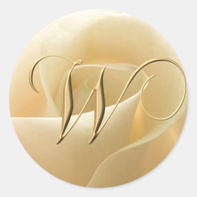 Adesivo Redondo Monogramas Stickers - letra W (Frente)
