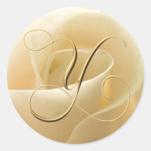 Adesivo Redondo Monogramas Stickers - letra Y
