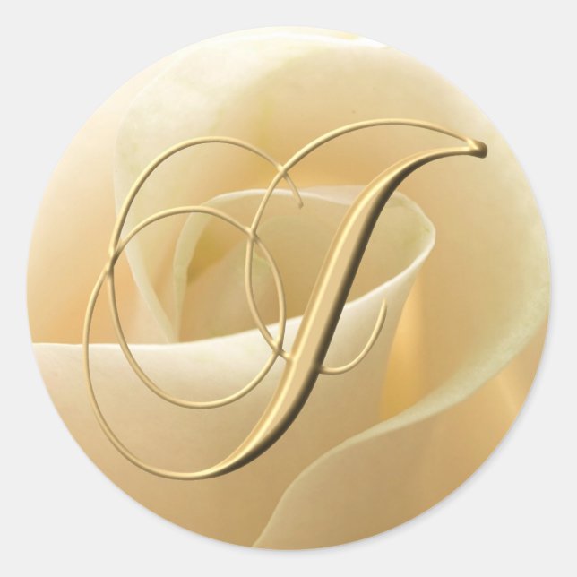 Adesivo Redondo Monogramas Wedding Stickers - letra J (Frente)