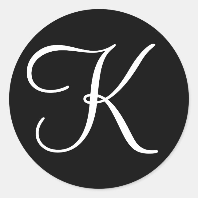 Adesivo Redondo Monogramed Wedding - Letra Invite Envelope Seal (Frente)