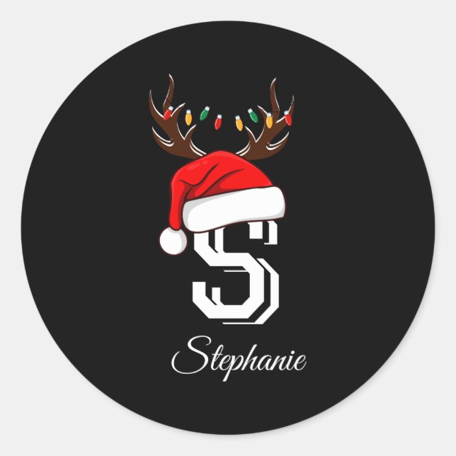 Adesivo Redondo Monogrammed Family Christmas Matching Outfits _1  (Frente)