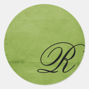 Adesivo Redondo Monogrammed-verde