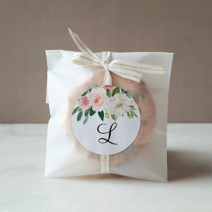 Adesivo Redondo Monogramo Favor Sticker,