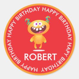 Adesivo Redondo Monster Cartoon Funny Monster Art Laptops Bottles