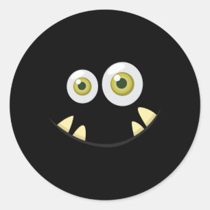 Adesivo Redondo Monster Face Halloween Ideia Assustadora