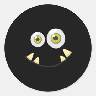 Adesivo Redondo Monster Face Halloween Ideia Assustadora