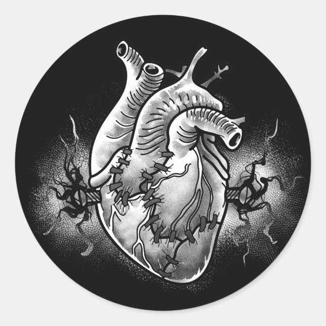 Adesivo Redondo Monster Heart  (Frente)